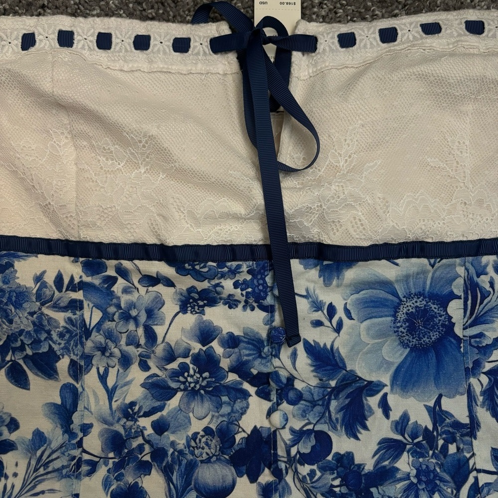 Anthropologie Blue Lace Floral Dress - Picture 2 of 5